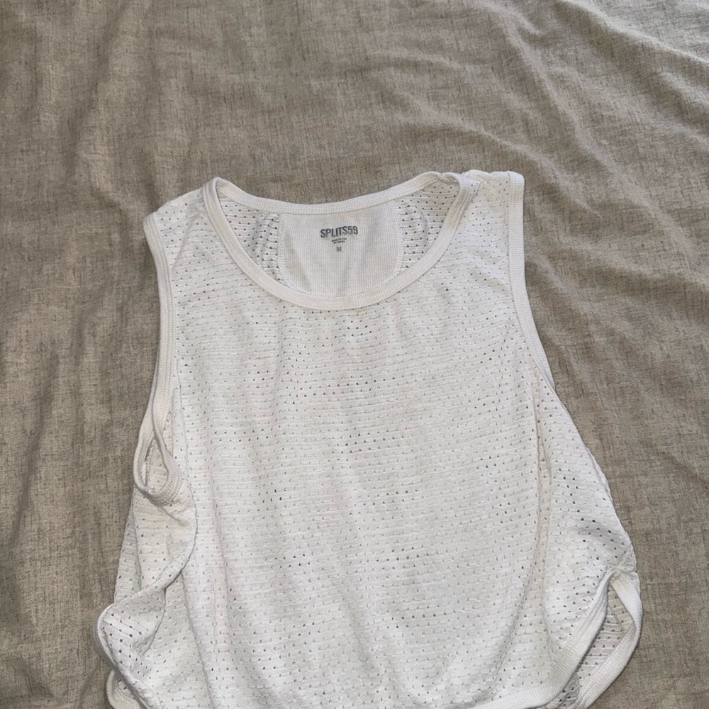 Splits59 White Mesh Tank Top